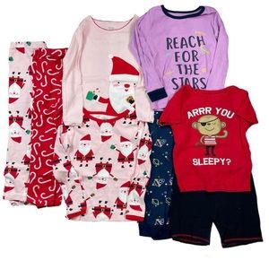 Carters & Wonder Nation size 4t girls pajamas bundle of 4 sets